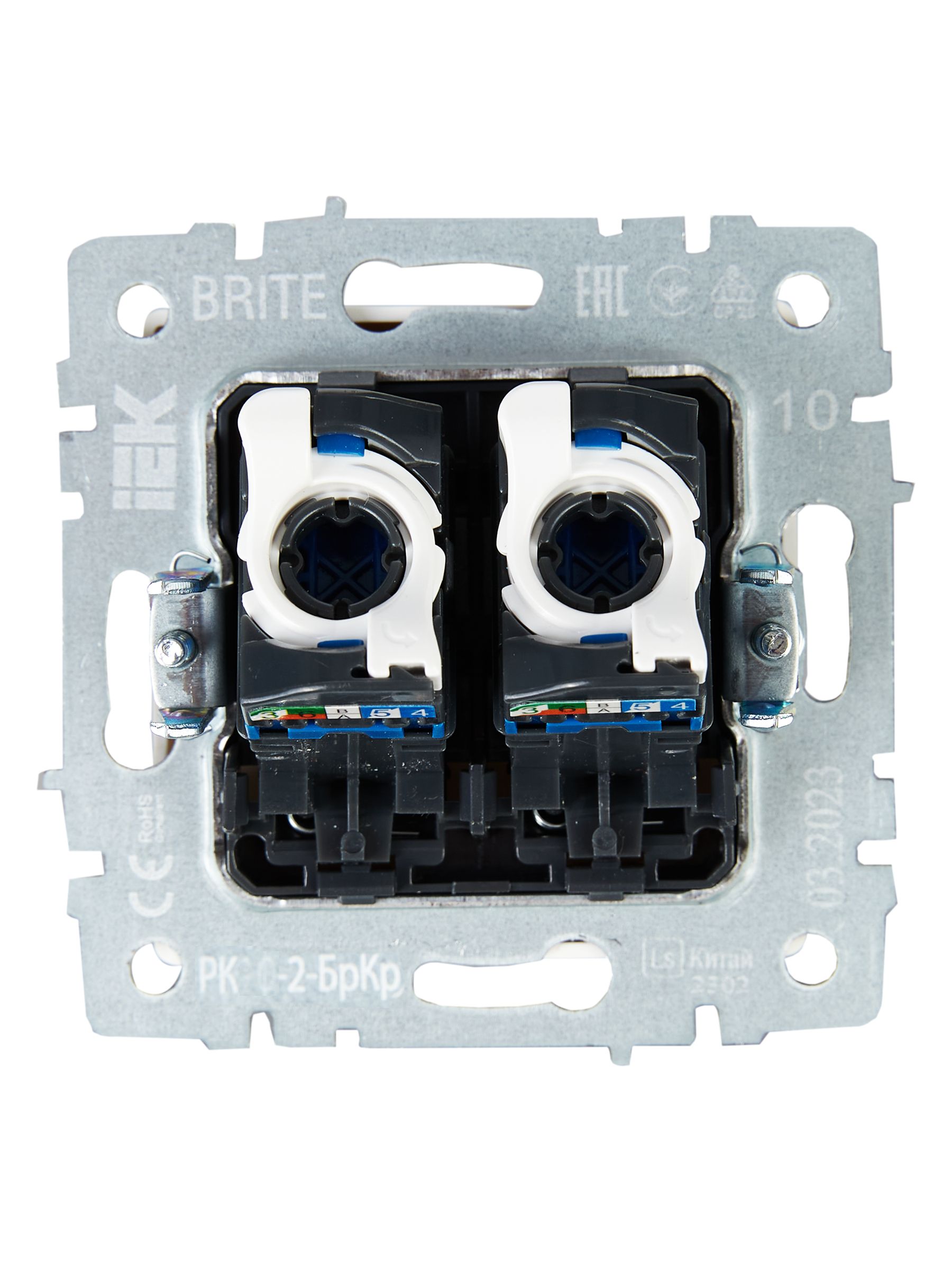             BRITE 2 ұялы Компьютер розеткасы RJ45 кат.5E РК10-2-БрКр сарғыш ИЭК    