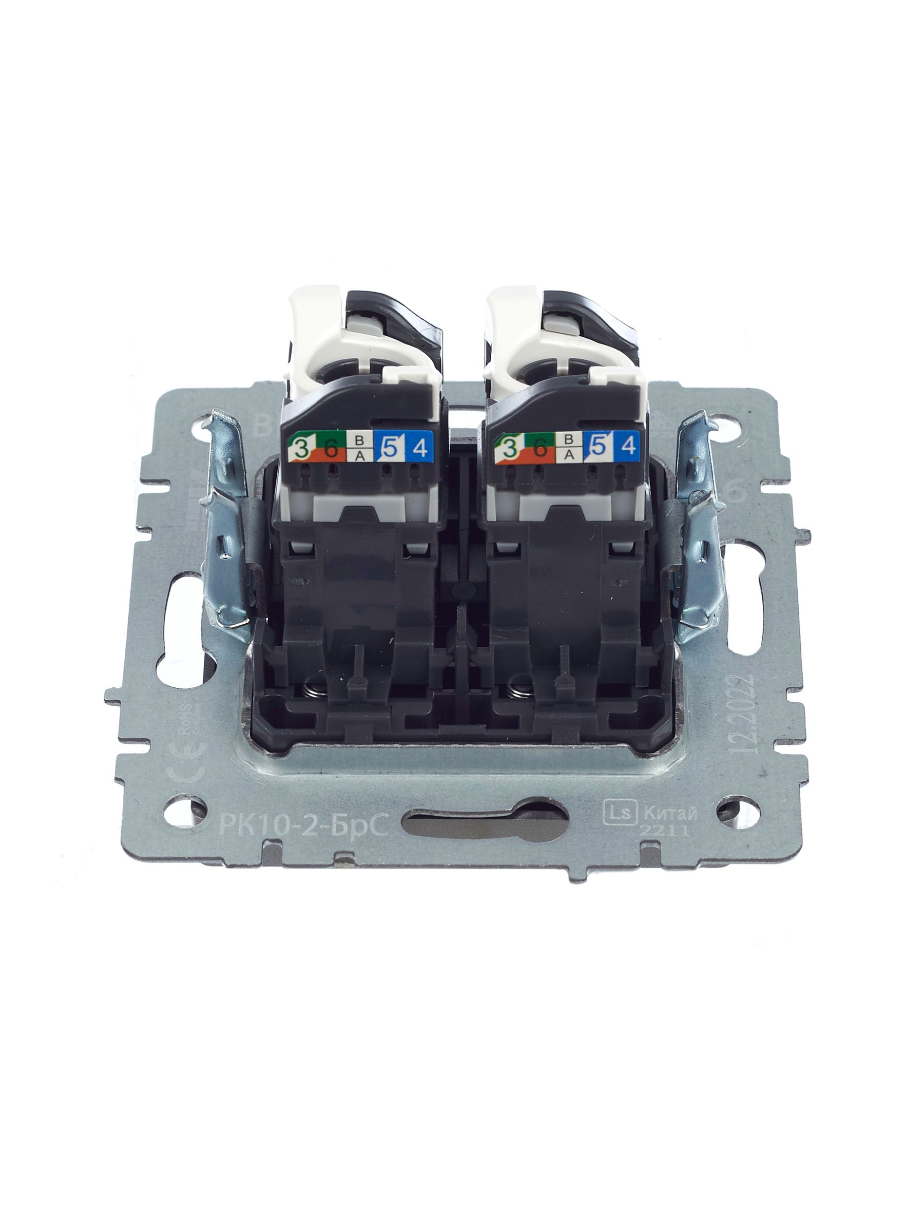             BRITE 2 ұялы Компьютер розеткасы RJ45 кат.5E РК10-2-БрС болат ИЭК    