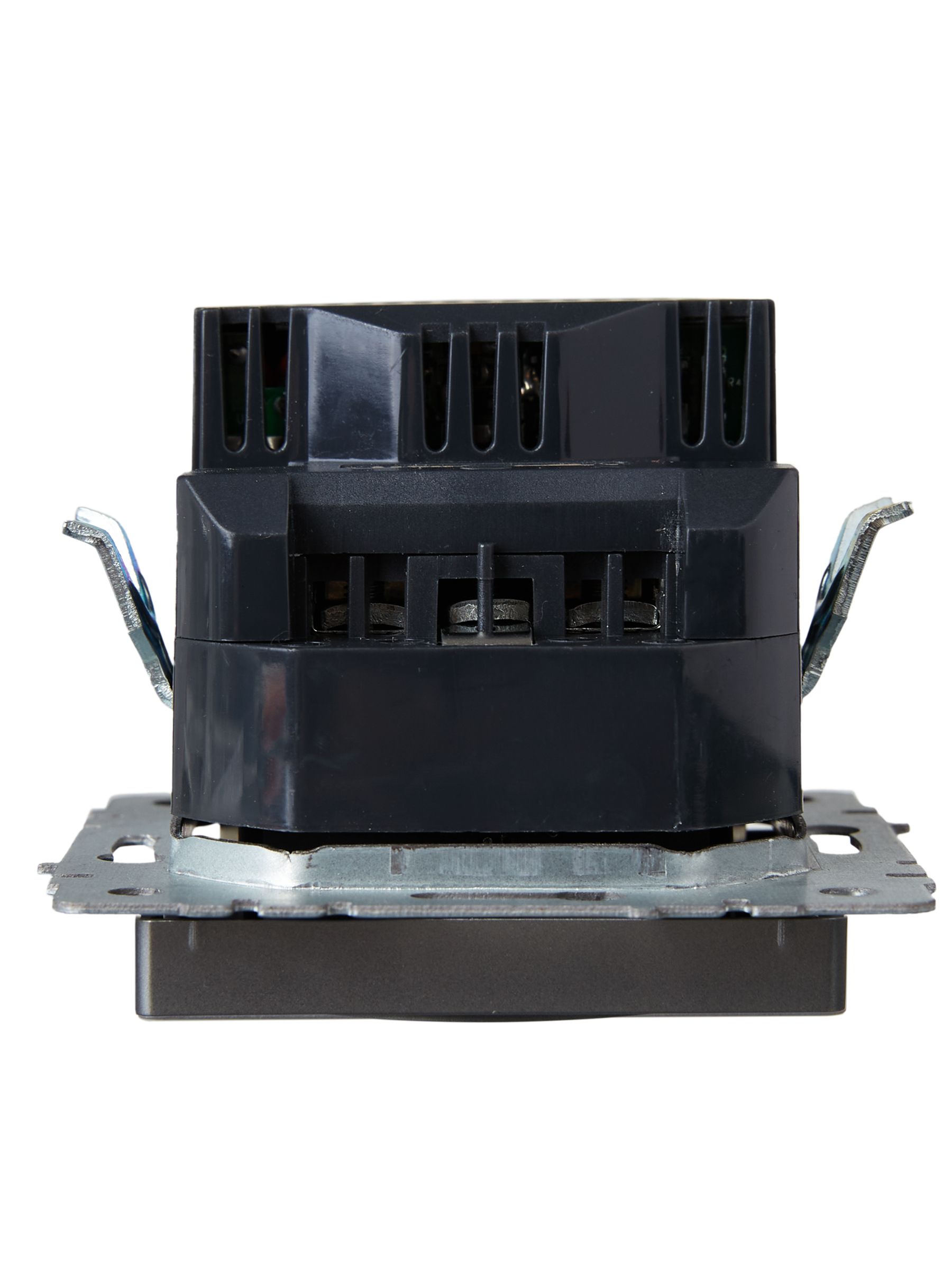             BRITE 1 ұялы жерлендірумен перделері бар розетка 16А с USB A+A 5B 2,1A  РЮш10-1-БрС болат  ИЭК    