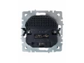             BRITE 1 ұялы жерлендірумен перделері бар розетка 16А с USB A+A 5B 2,1A  РЮш10-1-БрС болат  ИЭК    
