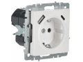             BRITE 1 ұялы жерлендірумен перделері бар розетка 16А с USB A+C 18Вт РЮш11-1-БрБ ақ ИЭК    