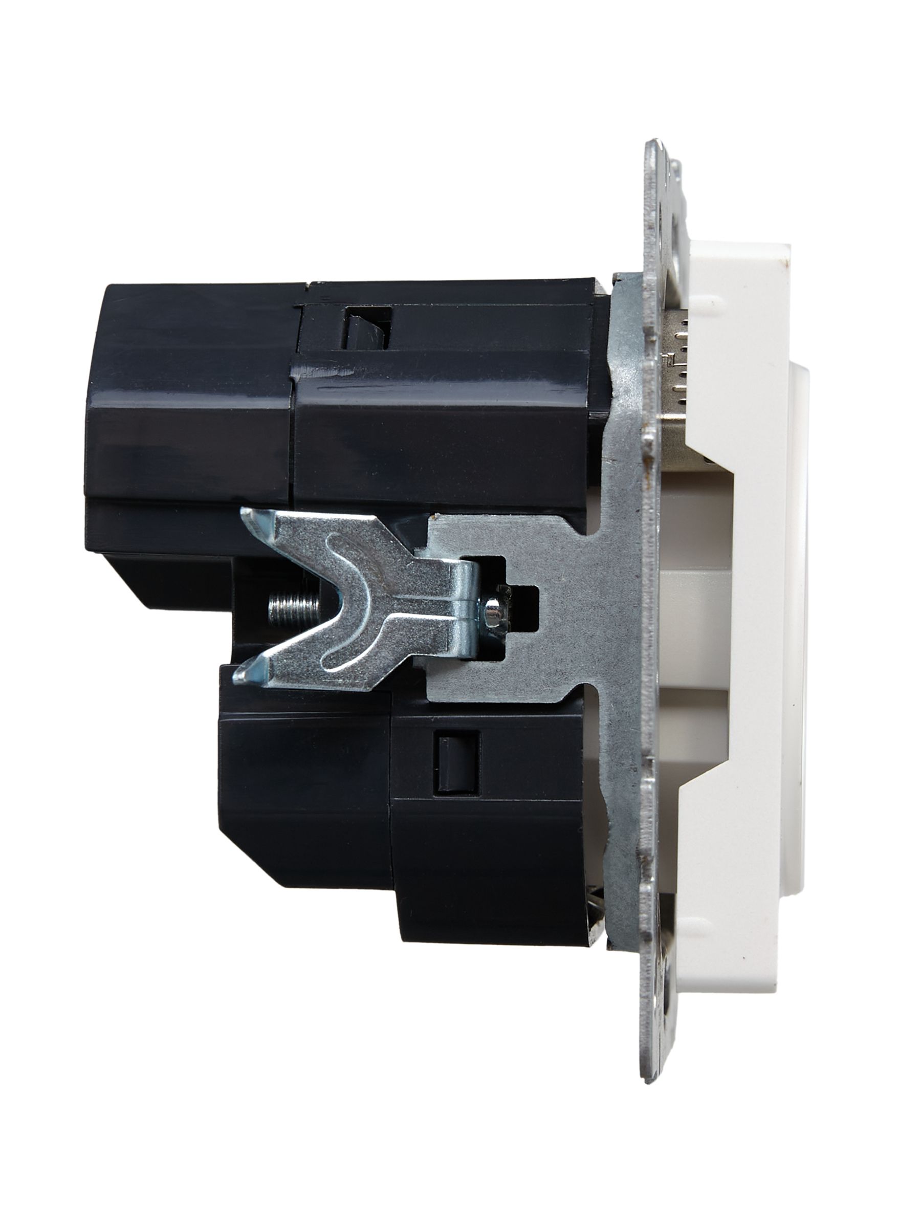             BRITE 1 ұялы жерлендірумен перделері бар розетка 16А с USB A+C 18Вт РЮш11-1-БрЖ інжу ИЭК    