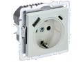             BRITE 1 ұялы жерлендірумен перделері бар розетка 16А с USB A+C 18Вт РЮш11-1-БрЖ інжу ИЭК    