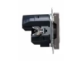             BRITE 1 ұялы жерлендірумен перделері бар розетка 16А с USB A+C 18Вт РЮш11-1-БрС болат ИЭК    