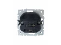             BRITE 1 ұялы жерлендірумен перделері бар розетка 16А с USB A+C 18Вт РЮш11-1-БрС болат ИЭК    