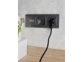             BRITE 1 ұялы жерлендірумен перделері бар розетка 16А с USB A+C 18Вт РЮш11-1-БрС болат ИЭК    