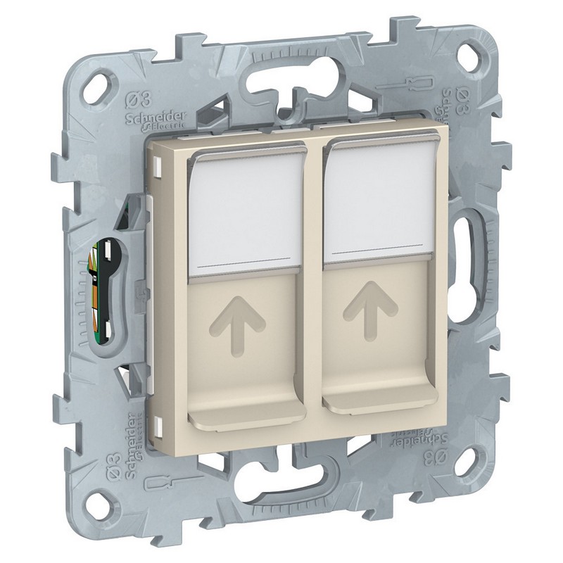 UN розетка RJ45, 2 ұялы, кат.5е UTP сарығыш /NU542044/