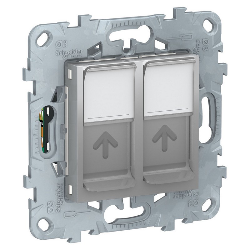 UN розетка RJ45, 2 ұялы, кат.5е UTP алюм /NU542030/