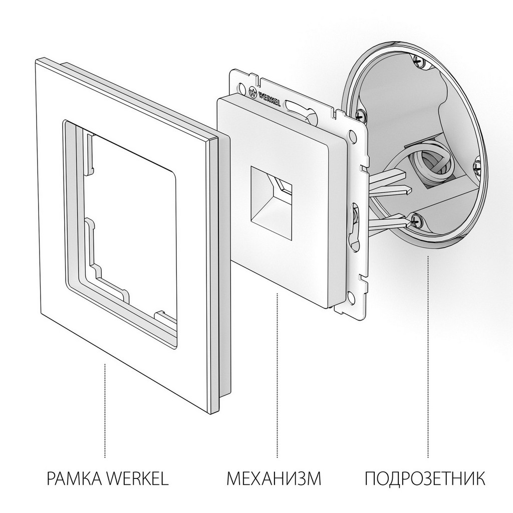 Розетка Ethernet RJ-45 /WL02-RJ-45 (жарқын никель)