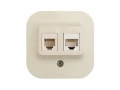 Розетка RJ11+RJ45 кат.5E UTP піл суйеrі түсті QUTEO /782251/