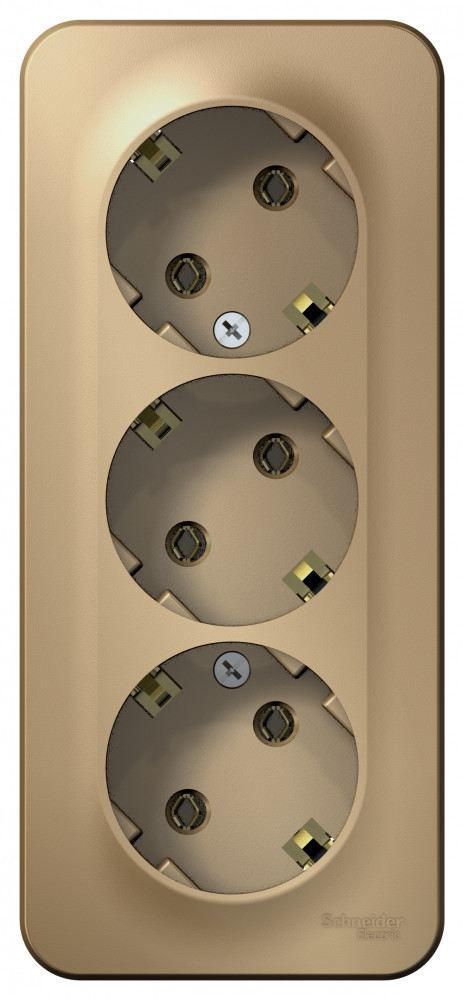 Сыртқы розетка 3-я жерлендірумен. перделері жоқ, оқшаулағыш пластина  титан /BLNRA010314/