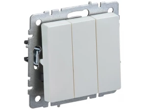 BRITE Выключатель 3-клавишный 10А ВС10-3-0-БрЖ жемчуг ИЭК