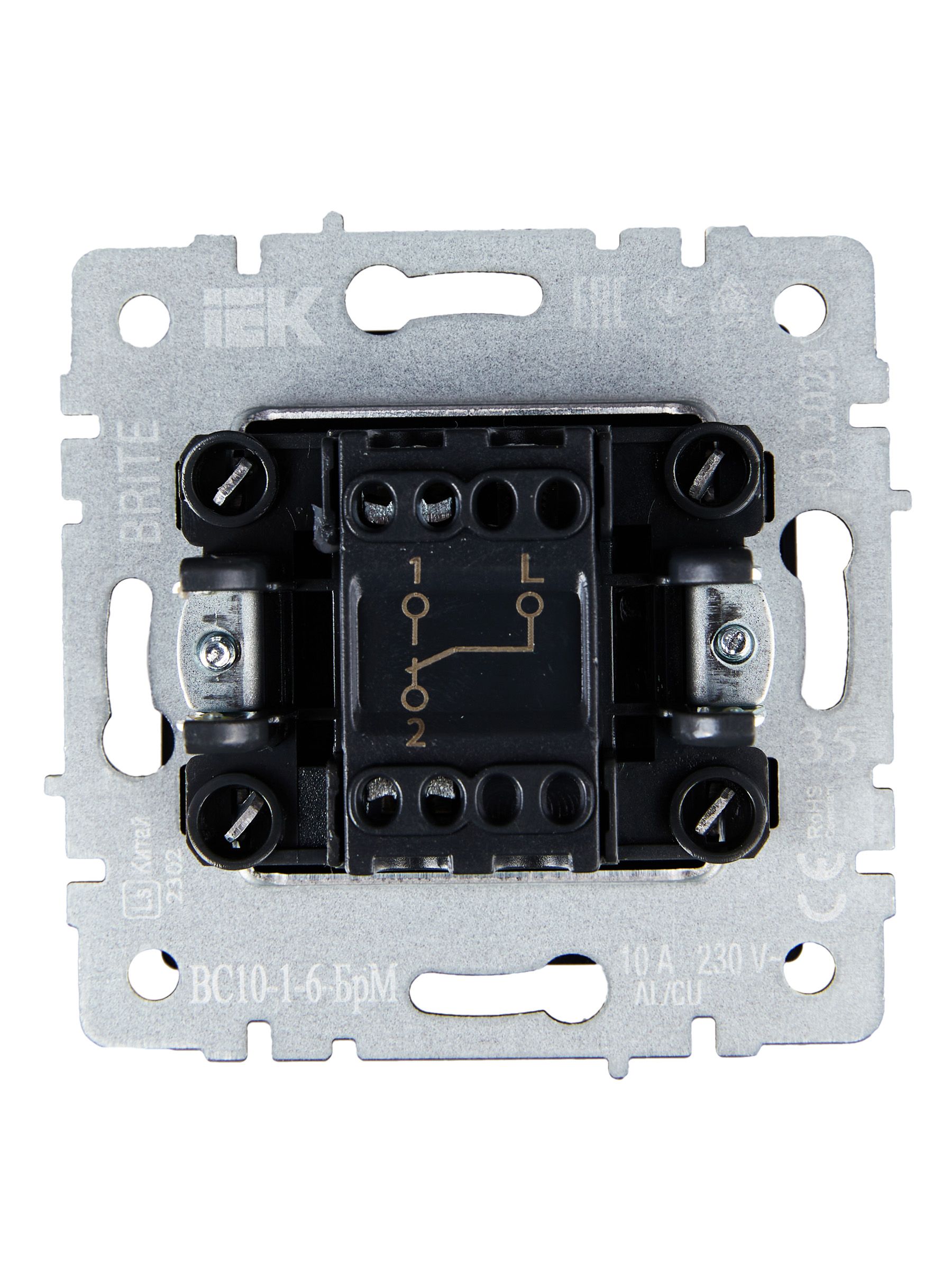             1-пернелі ажыратқыш, өтпелі 10A ВС10-1-6-БрМ маренго BRITE ИЭК    