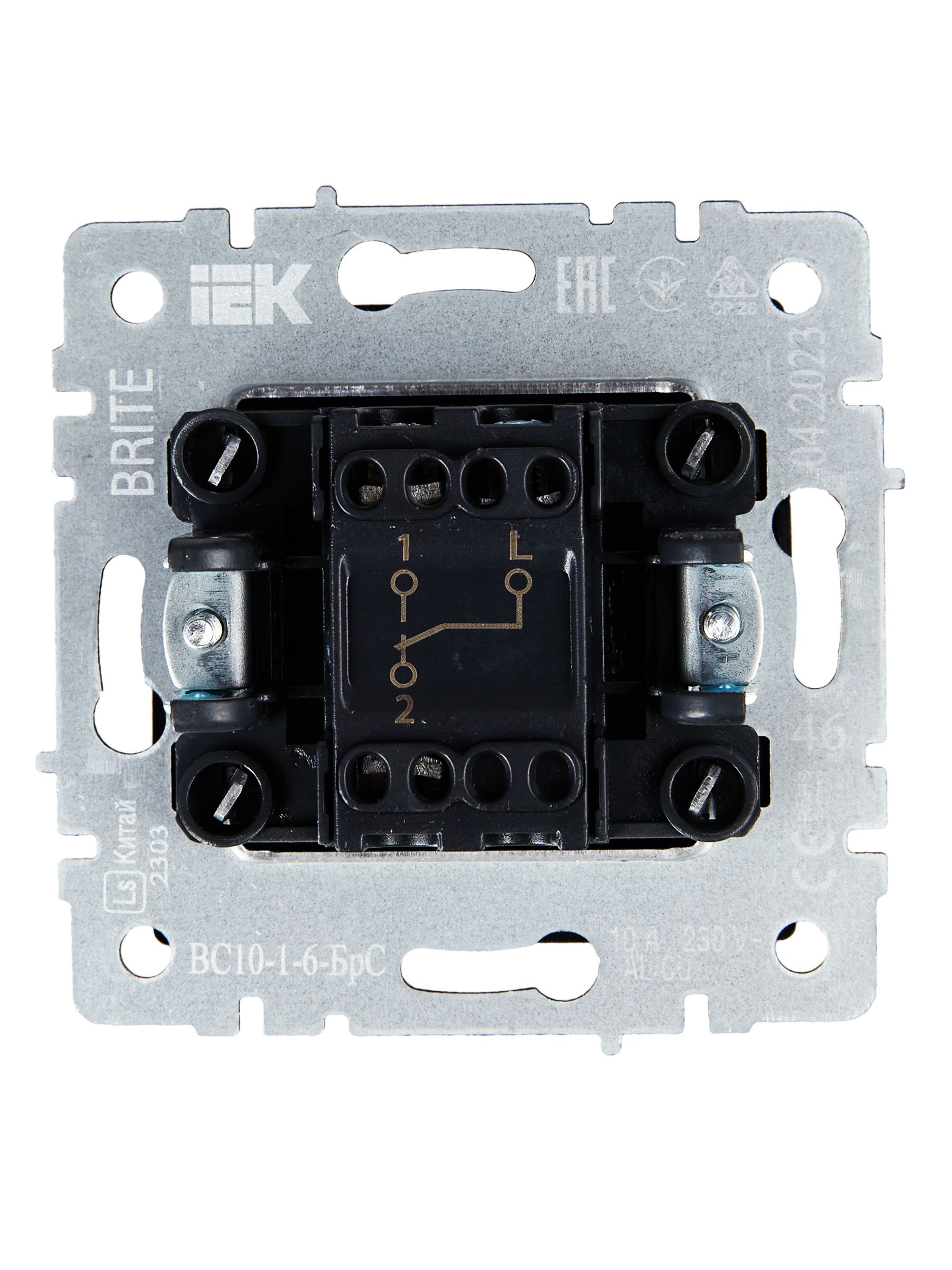             1-пернелі ажыратқыш, өтпелі 10A ВС10-1-6-БрС болат BRITE ИЭК    