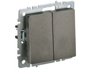 BRITE Выключатель 2-клавишный проходной 10А ВС10-2-6-БрТБ бронза ИЭК