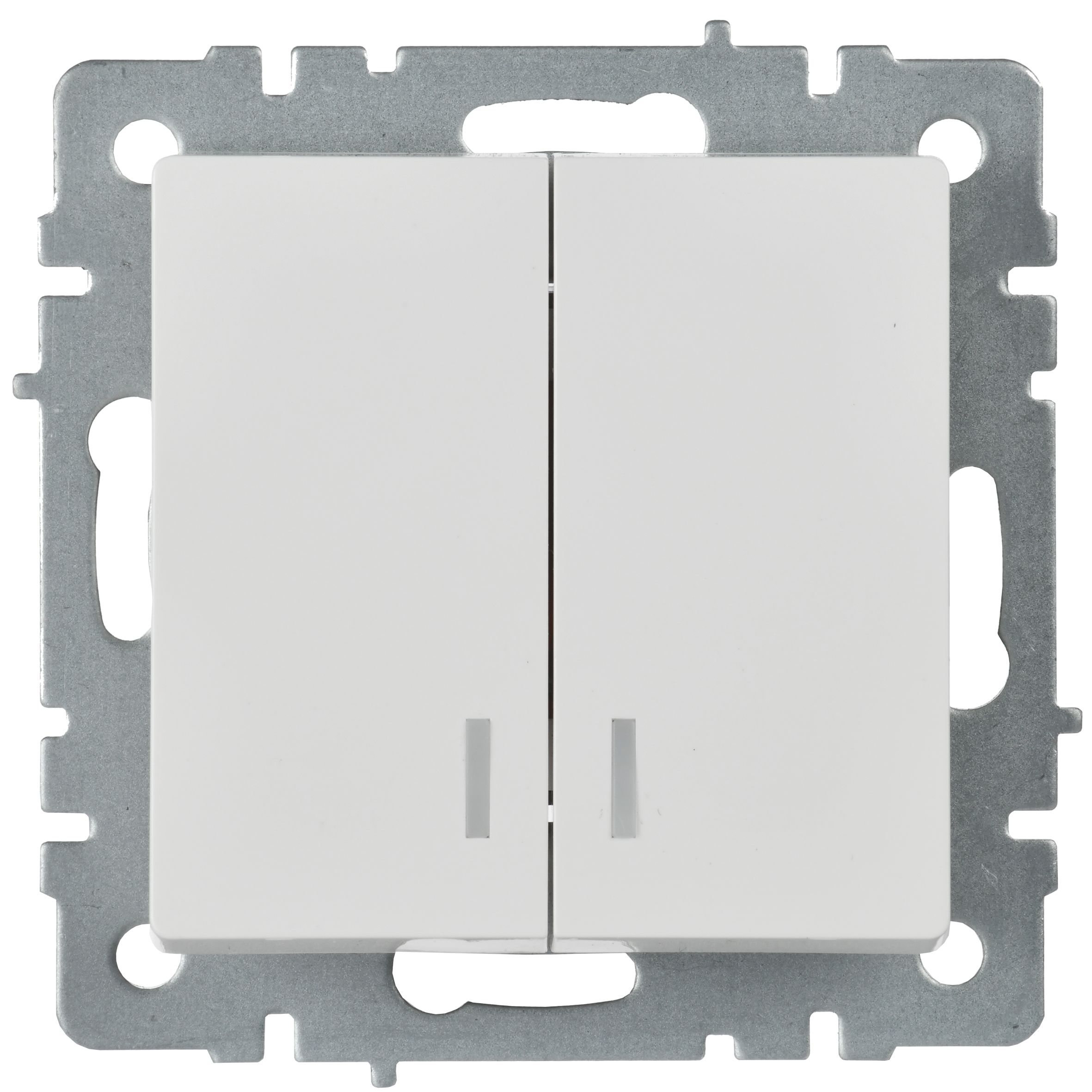             Индикациялы 2-пернелі ажыратқыш, 10A ВС10-2-1-БрБ ақ BRITE ИЭК    