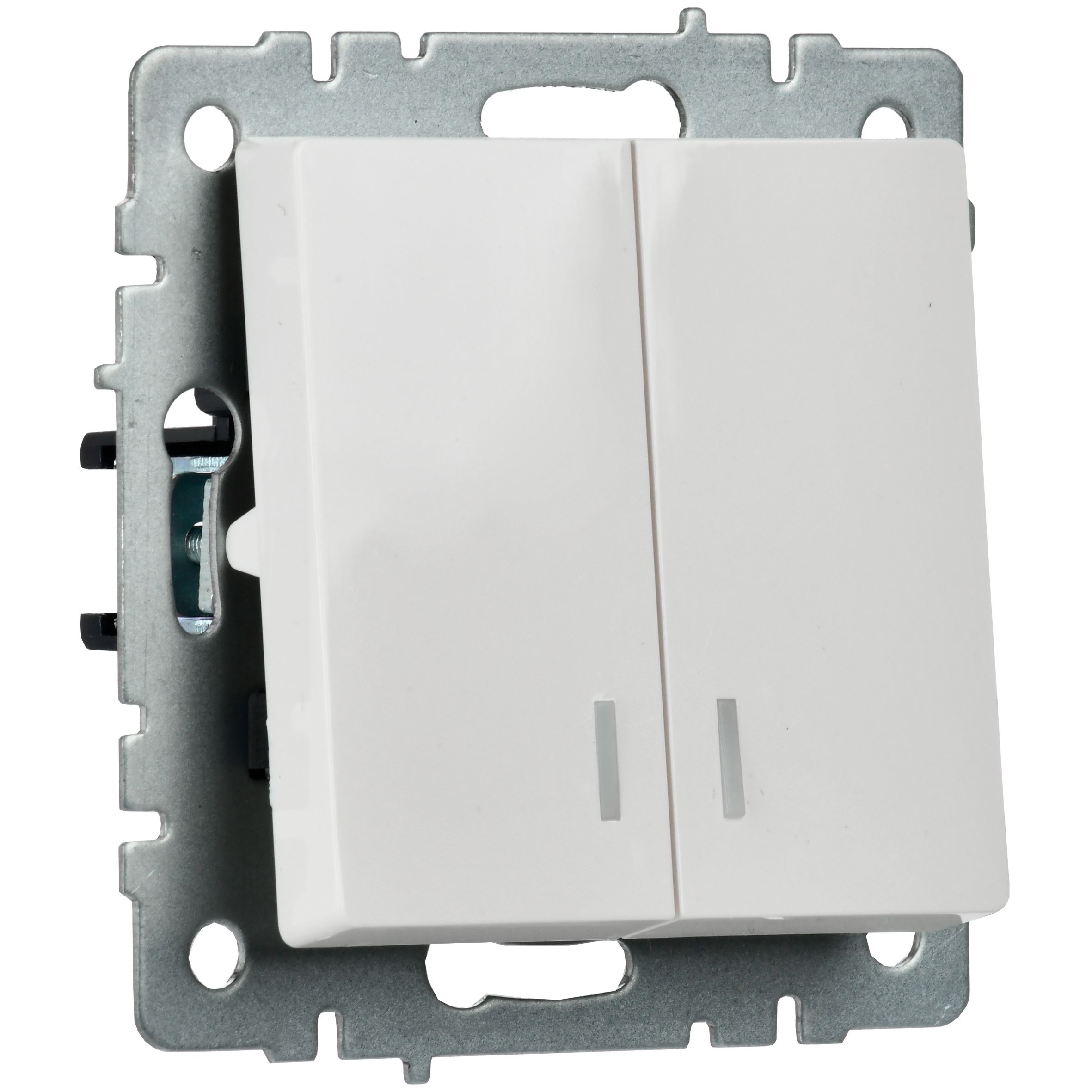             Индикациялы 2-пернелі ажыратқыш, 10A ВС10-2-1-БрБ ақ BRITE ИЭК    