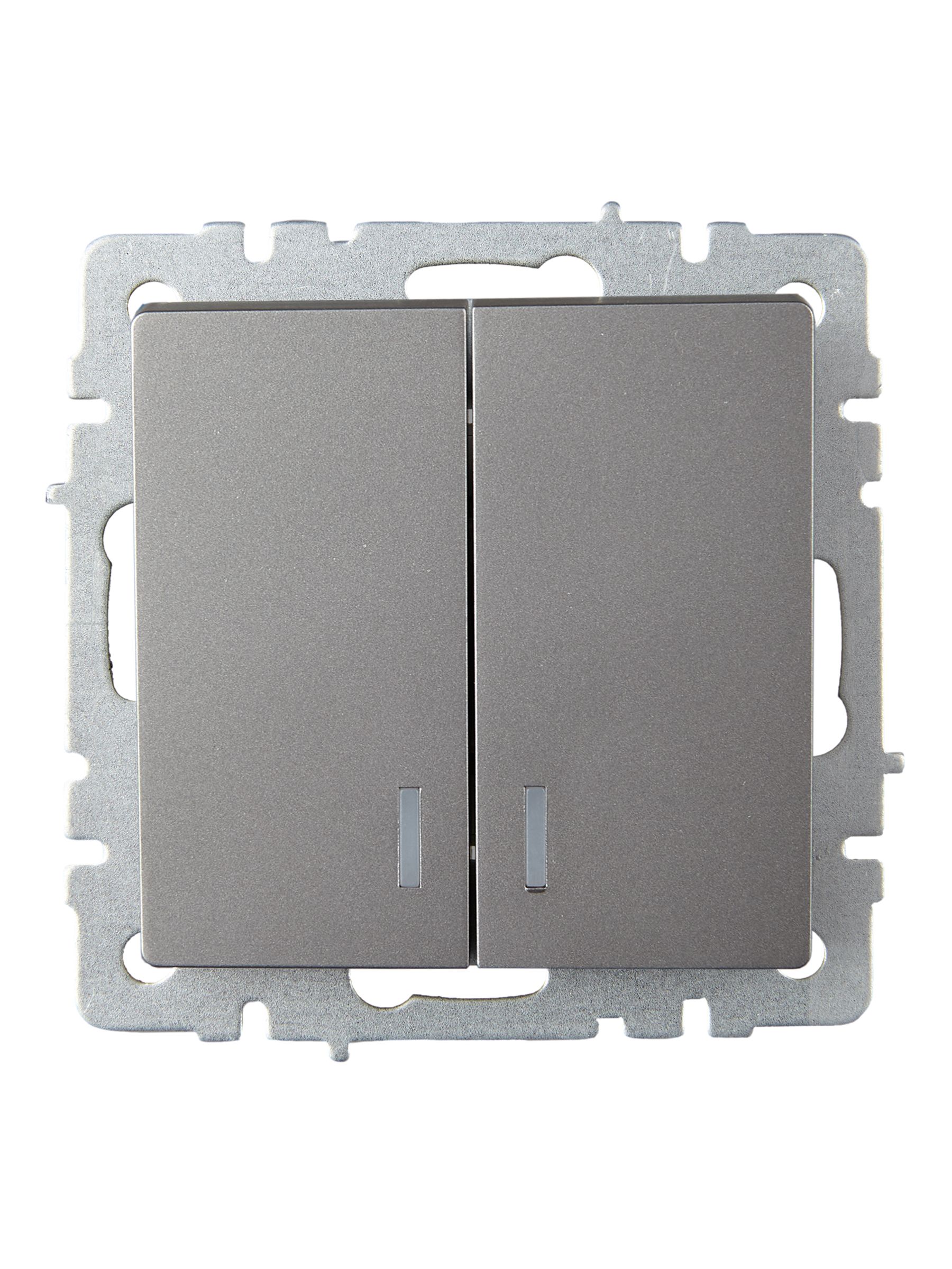             Индикациялы 2-пернелі ажыратқыш, 10A ВС10-2-1-БрС болат ИЭК    