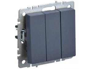 BRITE Выключатель 3-клавишный 10А ВС10-3-0-БрМ маренго ИЭК