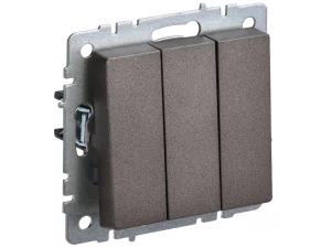 BRITE Выключатель 3-клавишный 10А ВС10-3-0-БрТБ бронза ИЭК