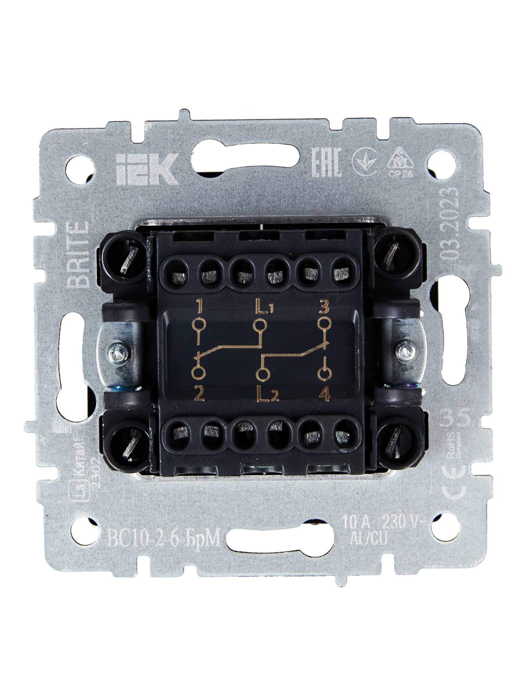             2-пернелі ажыратқыш, өтпелі 10A ВС10-2-6-БрМ маренго BRITE ИЭК    