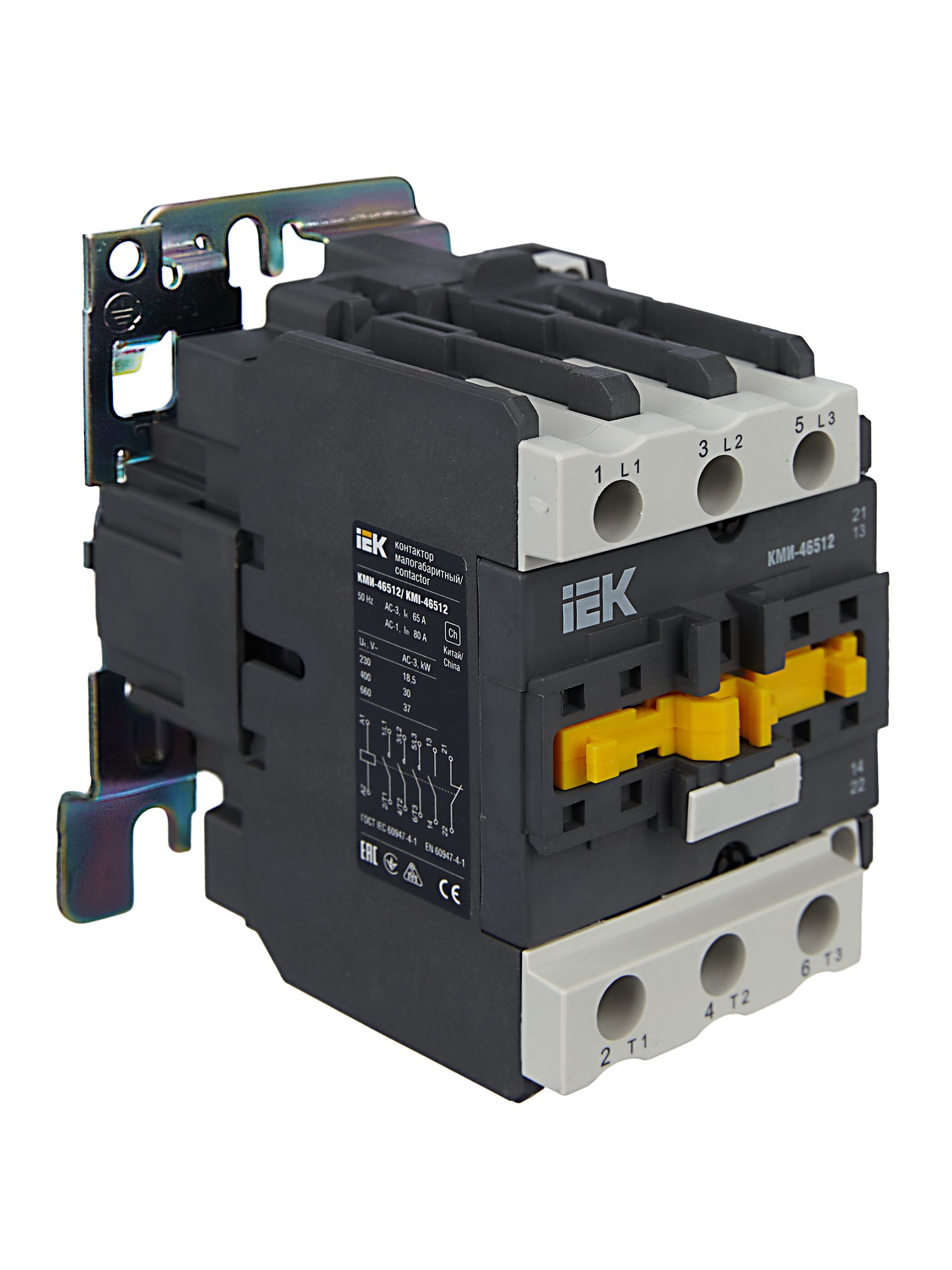             Контактор КМИ-46512 65А 230В/АС3  1НО;1НЗ  ИЭК    