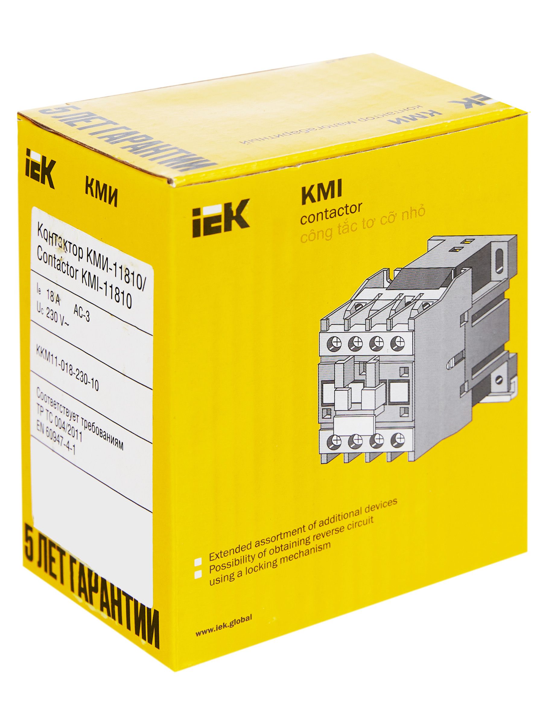             Контактор КМИ-11810 18А 230В/АС3  1НО  ИЭК    