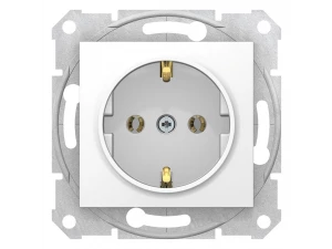 Розетка с/з без шторок белая SDN3000521