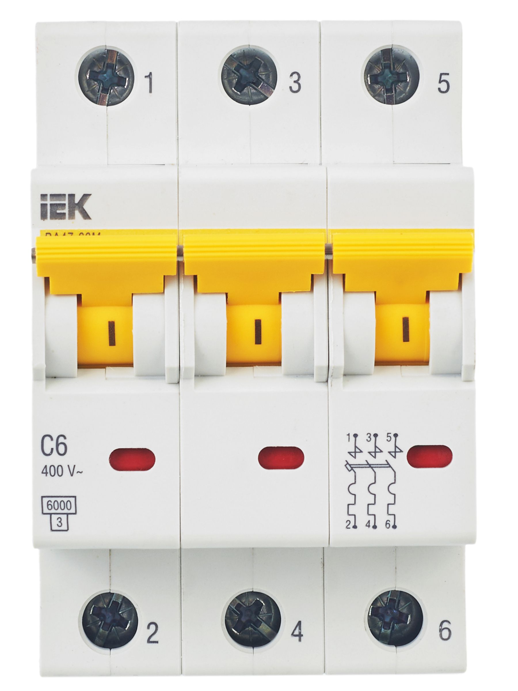             Автоматтық ажыратқыш 3Р ВА 47-60М 6А 6кА С ИЭК    