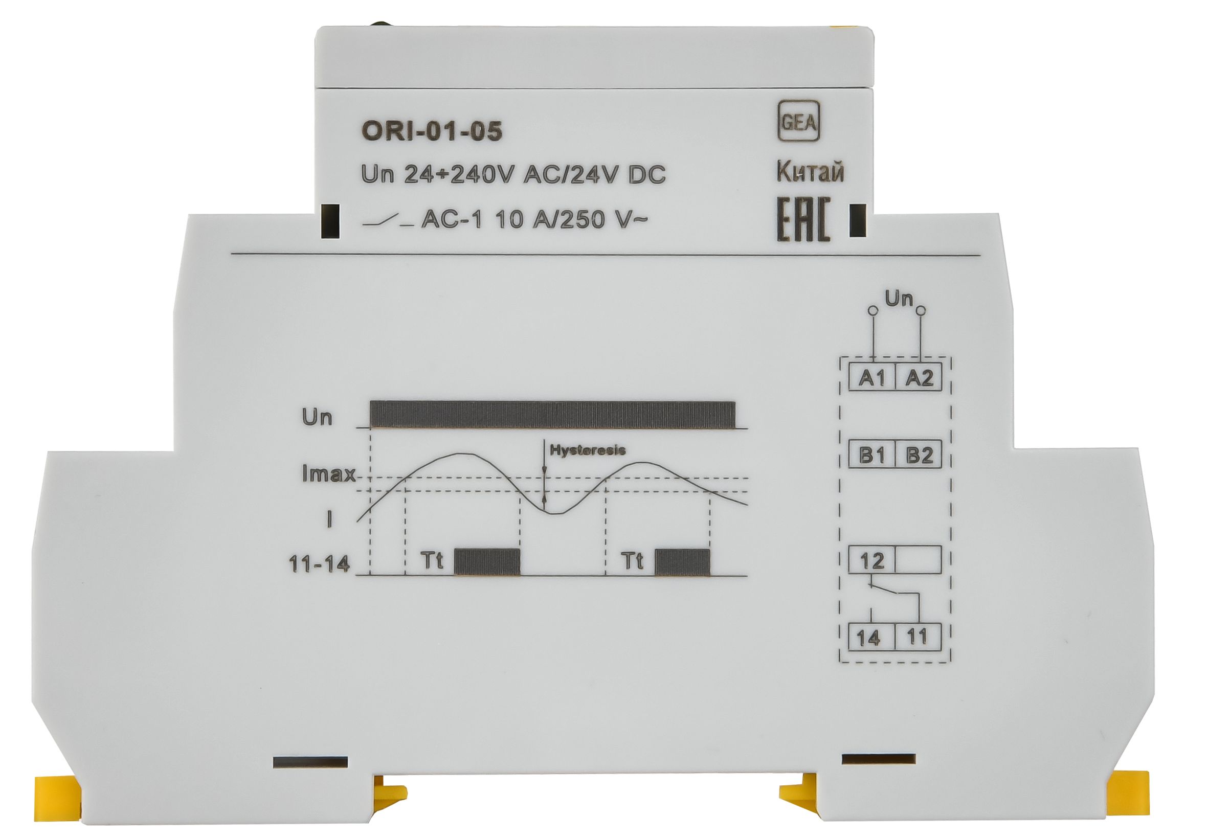             Ағымдық реле ORI. 0,5-5 A. 24-240 В айнымалы тоқ / 24 В тұрақты IEC    