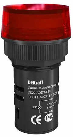 Коммутация шамы ЛК22-ADDS-RED-LED-24 /25066DEK/