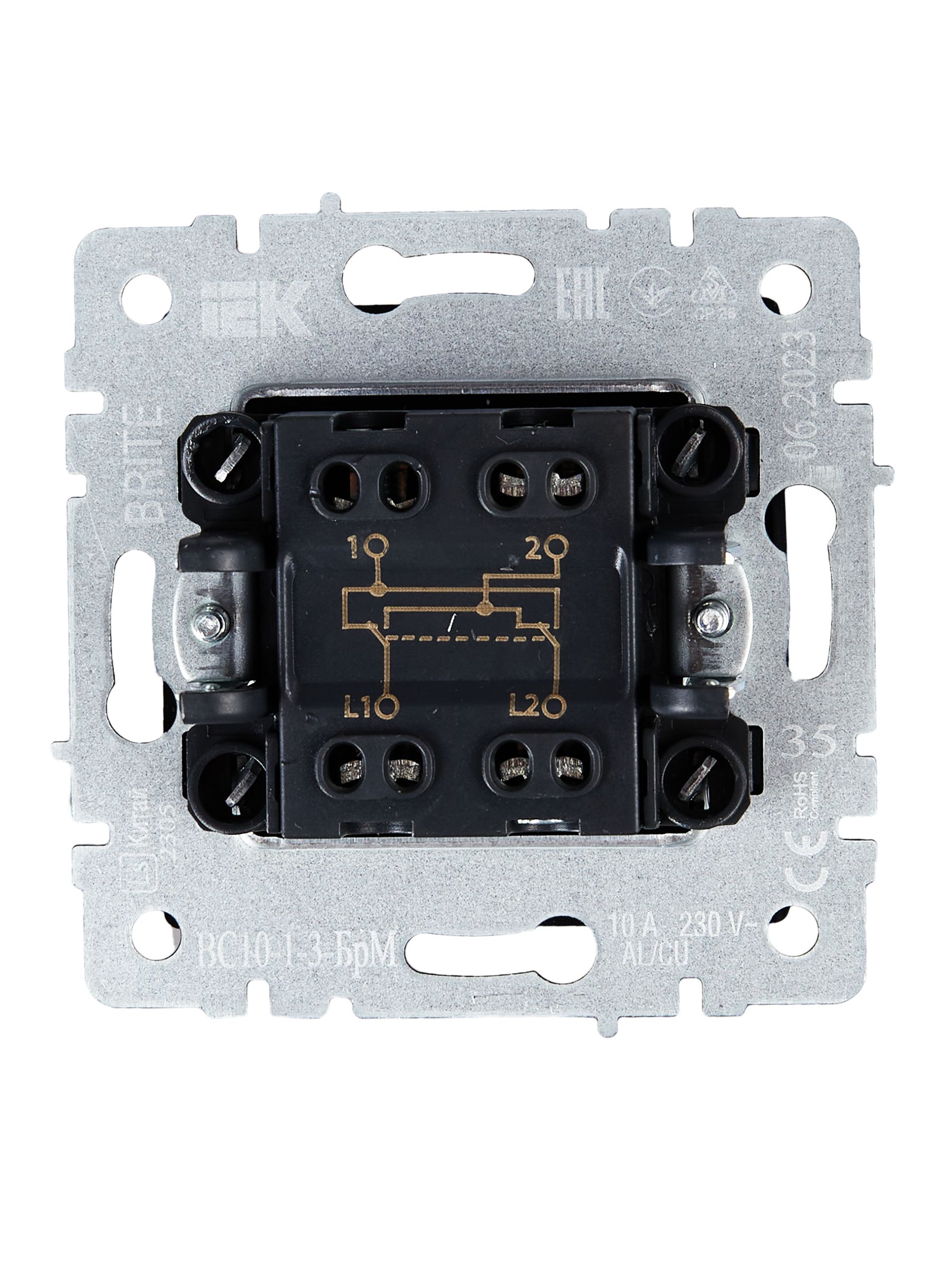             BRITE 1-пернелі айқаспалы ажыратқышы 10А ВС10-1-3- БрМ маренго ИЭК    