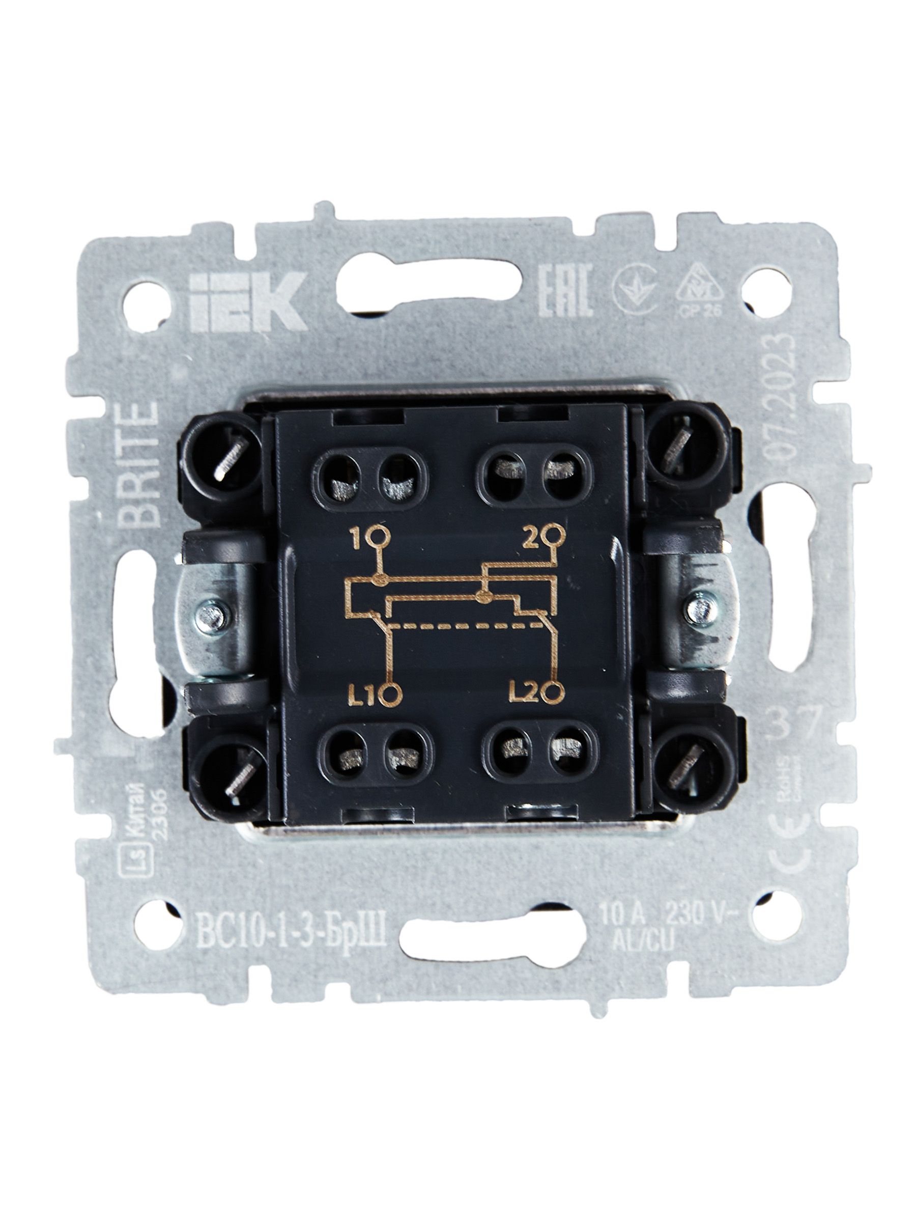             BRITE 1-пернелі айқаспалы ажыратқышы 10А ВС10-1-3- БрШ шампан ИЭК    