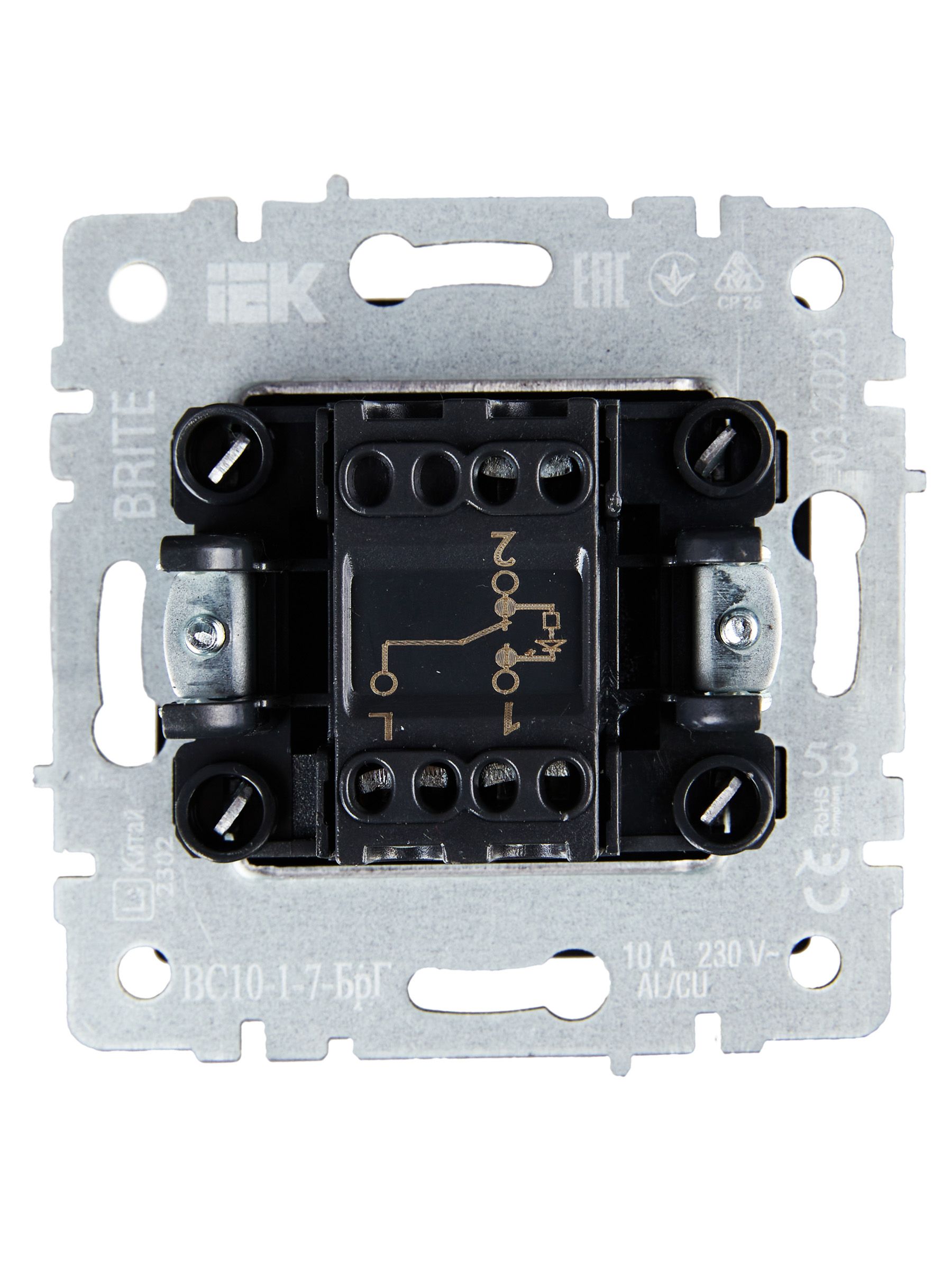             BRITE 10А ВС10 индикациясы бар 1-пернелі өтпелі ажыратқыш-1-7- БрГ графит ИЭК    