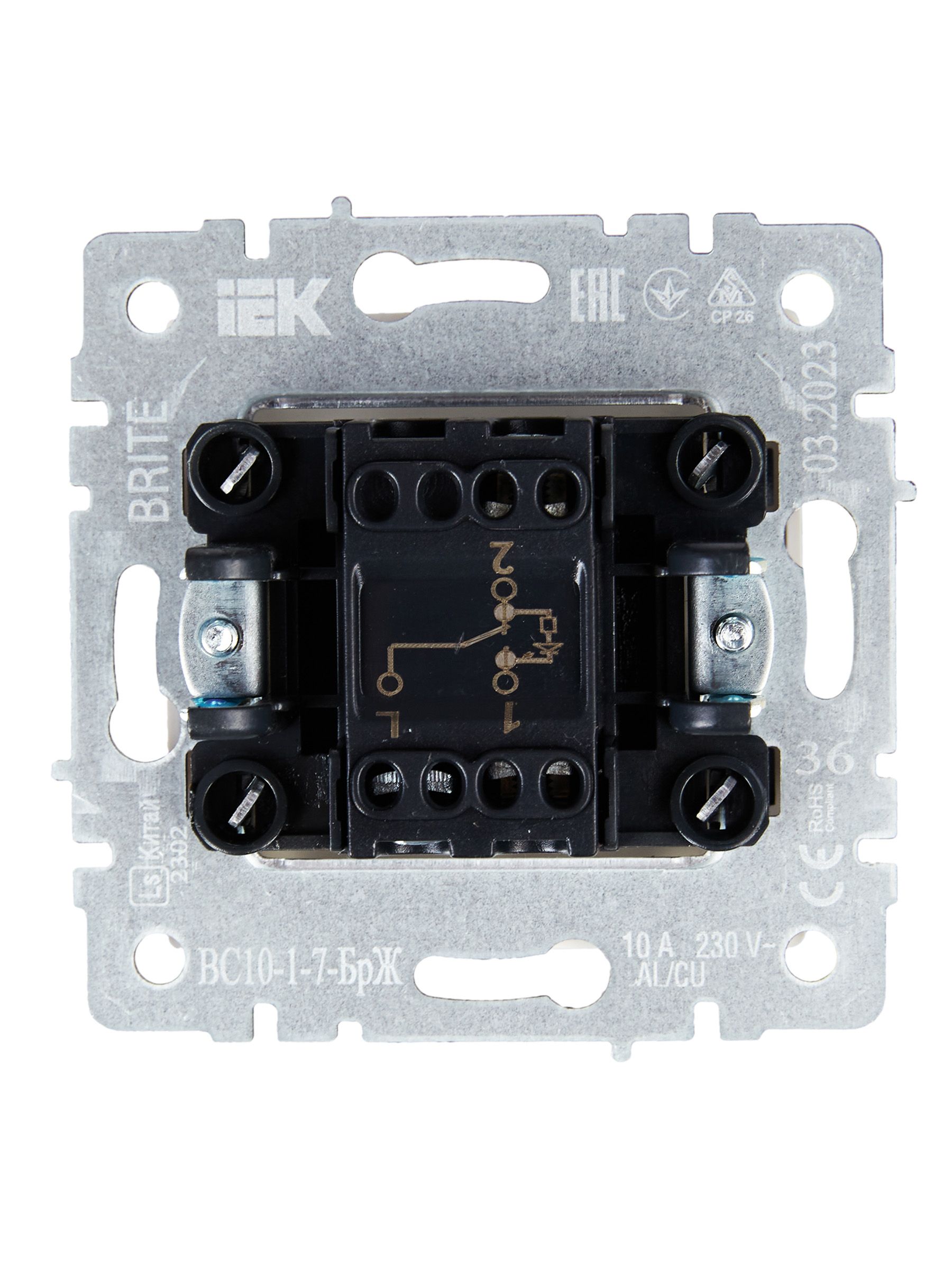             BRITE 10А ВС10 индикациясы бар 1-пернелі өтпелі ажыратқыш-1-7- БрЖ інжу ИЭК    