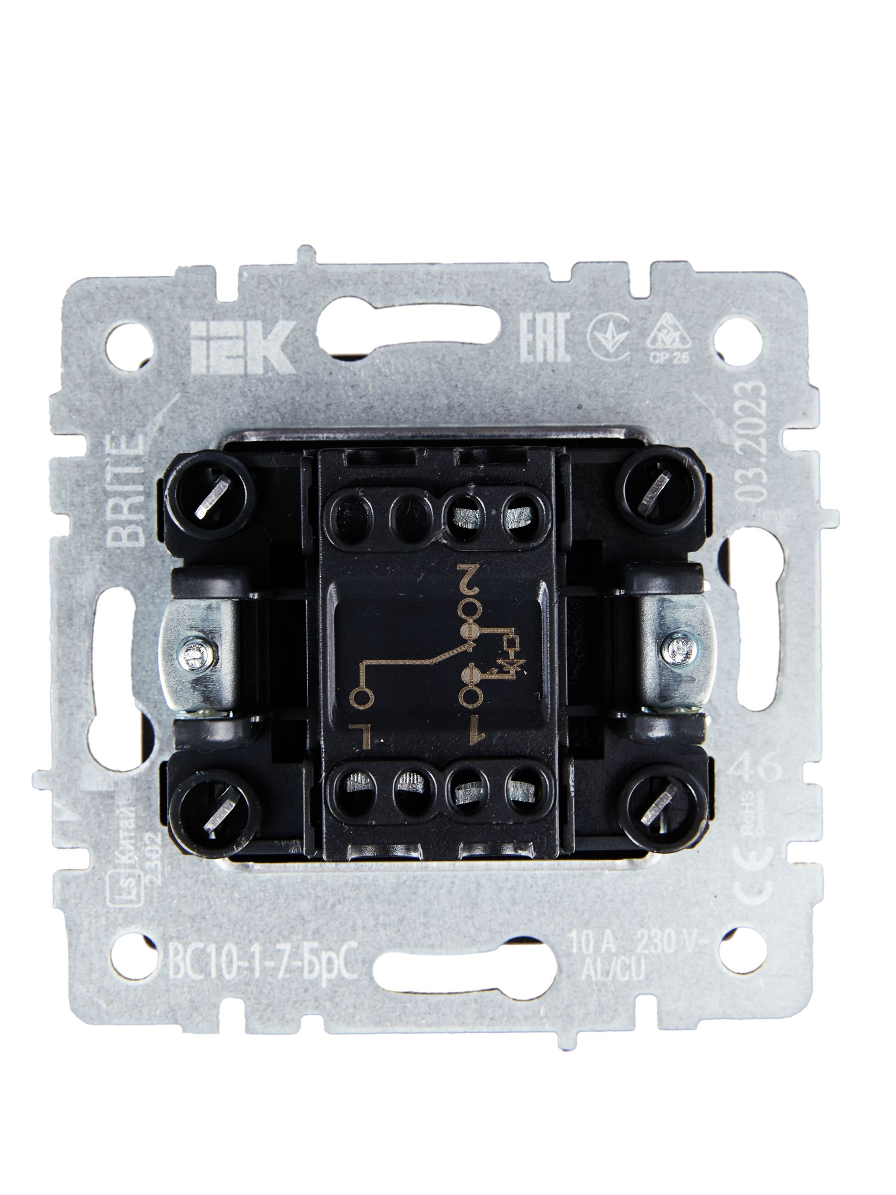             BRITE 10А ВС10 индикациясы бар 1-пернелі өтпелі ажыратқыш-1-7- БрС болат ИЭК    