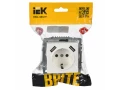             BRITE Розетка 1 орынды қорғаныс перделері бар, жерге тұйықталған 16АUSB A+A мен 5B 2,1A  РЮш10-1-БрБ ақ ИЭК    