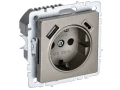             BRITE Розетка 1 орынды қорғаныс перделері бар, жерге тұйықталған 16А USB A+C мен 18Вт РЮш11-1-БрШ шампан ИЭК    