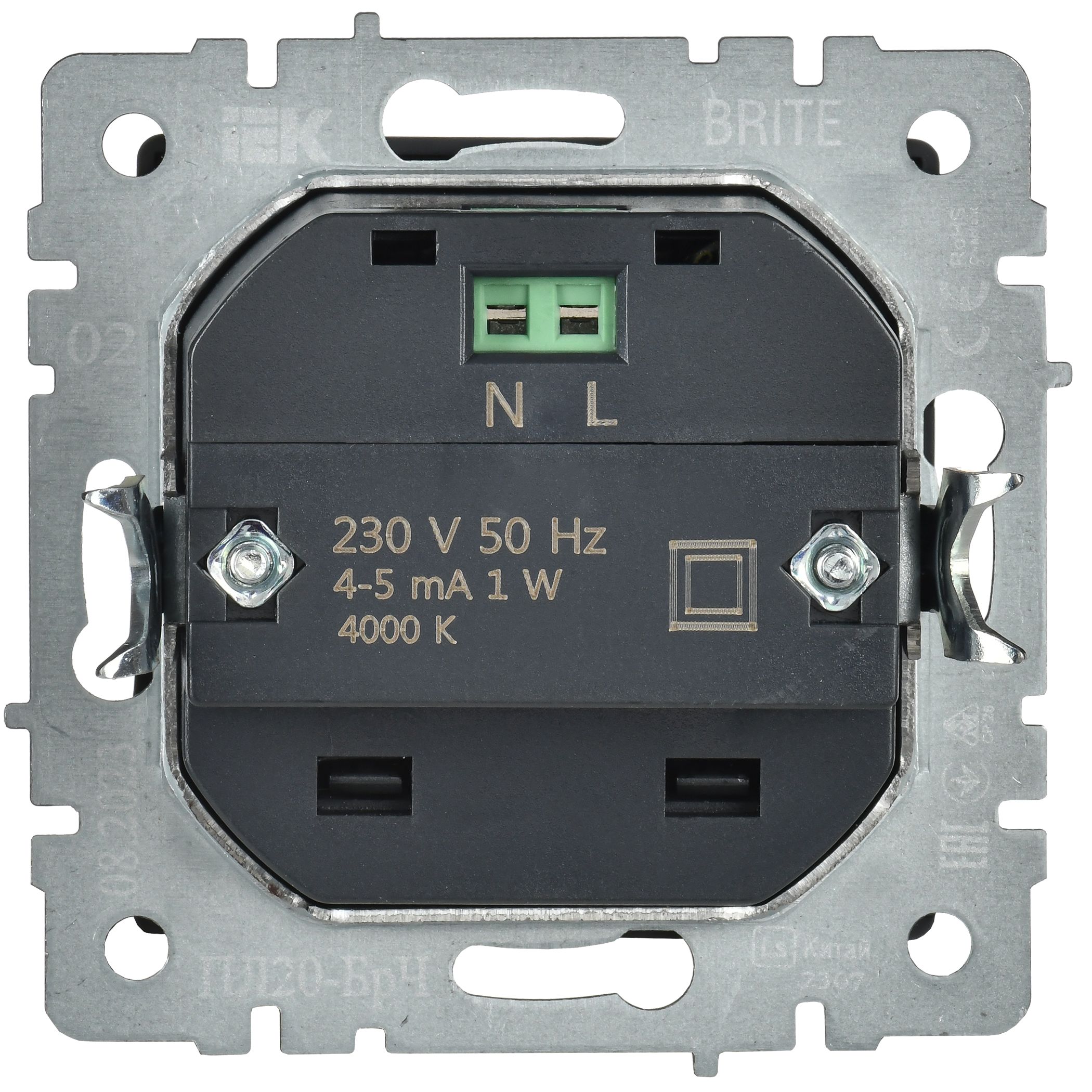             BRITE жарықдиодты жарықтандырғыш кіріктірілген PL20-BRCH қара IEK    