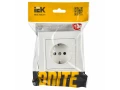             BRITE Розетка 1 орынды қорғаныс перделері бар, жерге тұйықталған 16А  РСР14-1-0 жинақта БрБ ақ ИЭК    