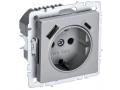             BRITE Розетка 1 орынды қорғаныс перделері бар, жерге тұйықталған 16А USB A+C мен 18Вт РЮш11-1-БрА алюминий ИЭК    