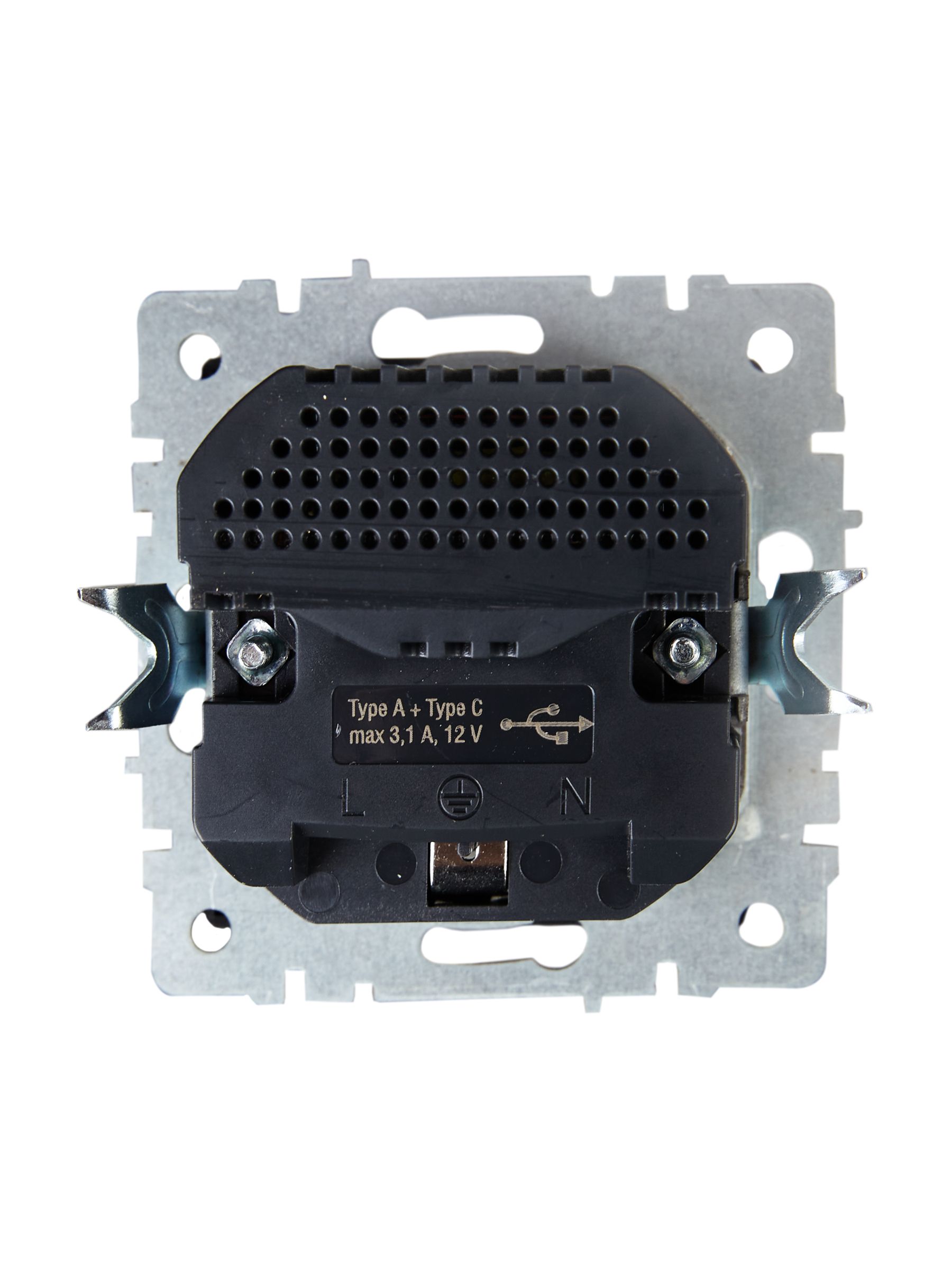             BRITE Розетка 1 орынды қорғаныс перделері бар, жерге тұйықталған 16А USB A+C мен 18Вт РЮш11-1-БрТБ қара қола ИЭК    