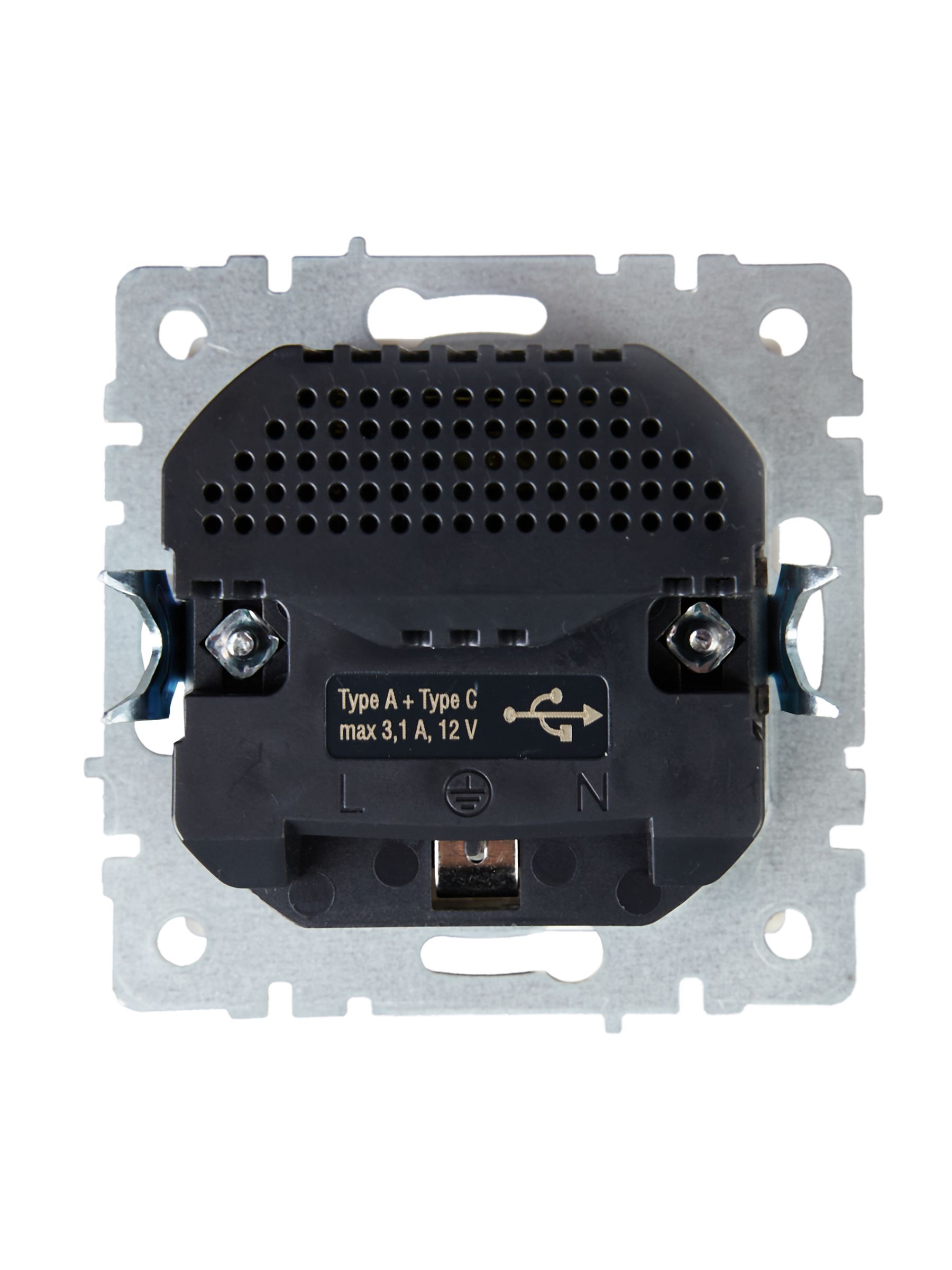             BRITE Розетка 1 орынды қорғаныс перделері бар, жерге тұйықталған 16А USB A+C мен 18Вт РЮш11-1-БрКр сарғыш ИЭК    