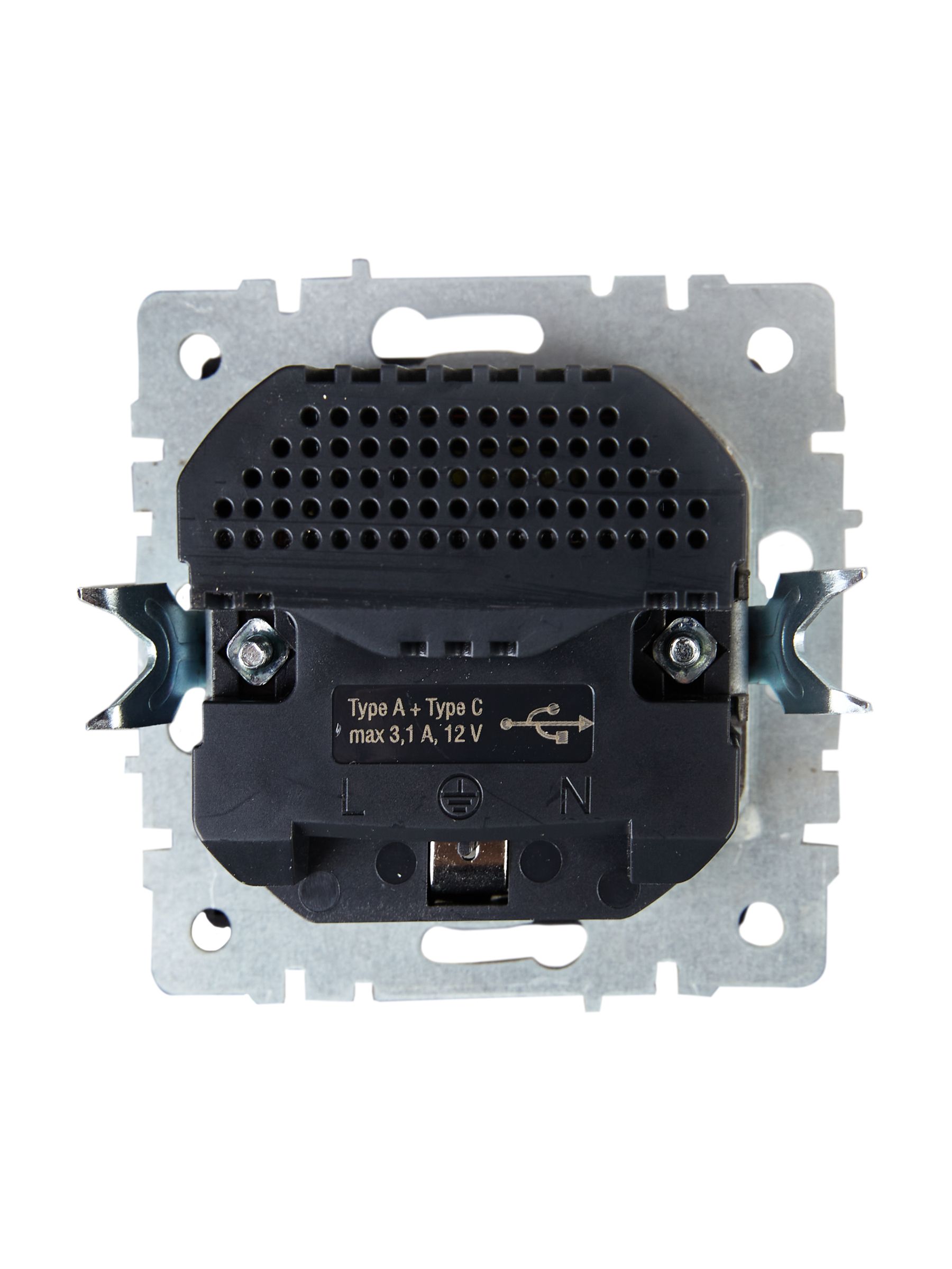             BRITE Розетка 1 орынды қорғаныс перделері бар, жерге тұйықталған 16А USB A+C мен 18Вт РЮш11-1-БрМ маренго ИЭК    