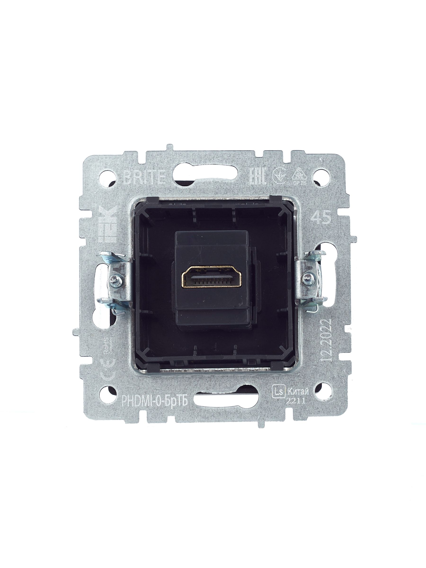             BRITE HDMI розеткасы РHDMI-0-БрТБ қара қола ИЭК    