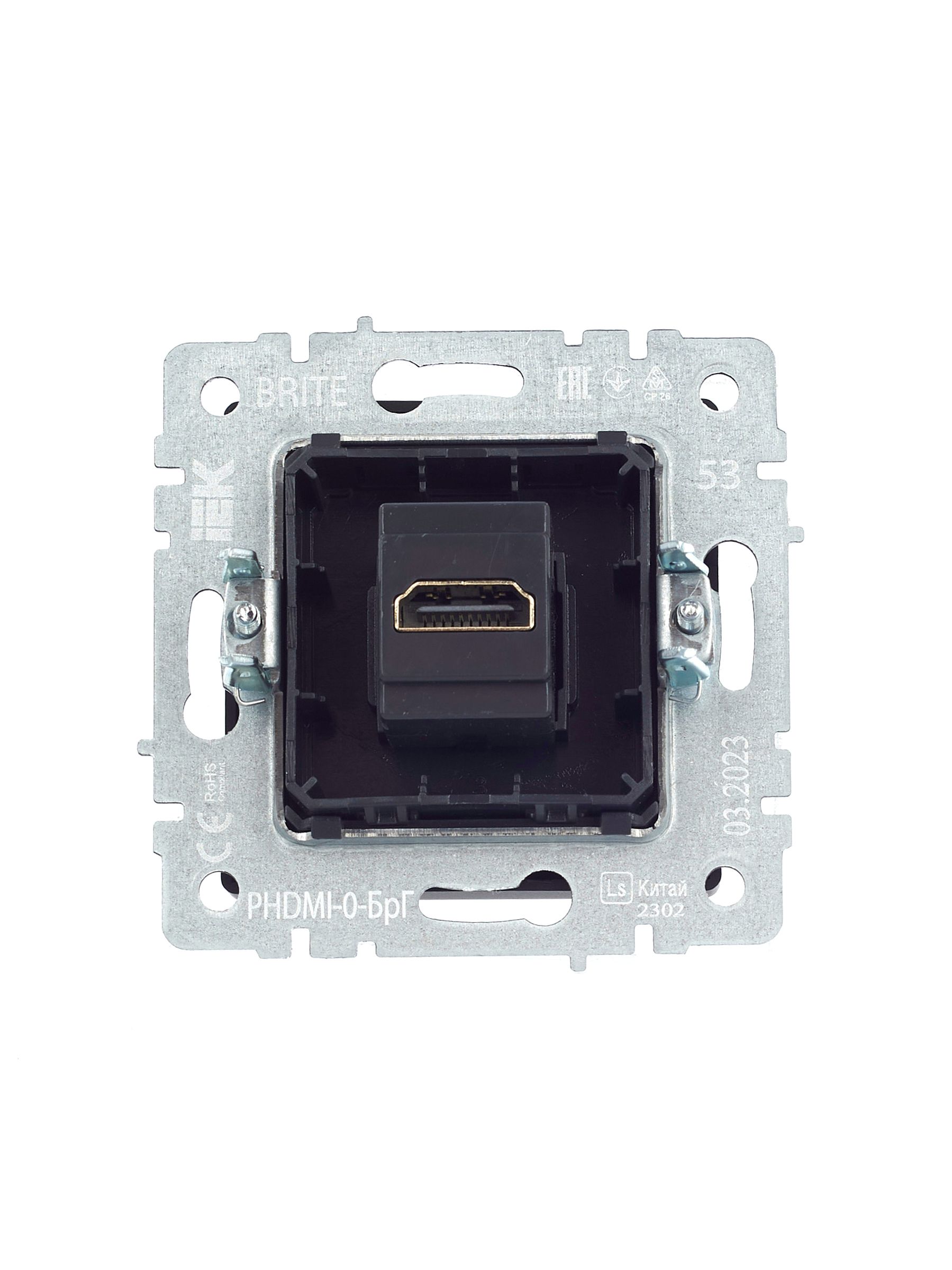             BRITE HDMI розеткасы РHDMI-0-БрГ графит ИЭК    