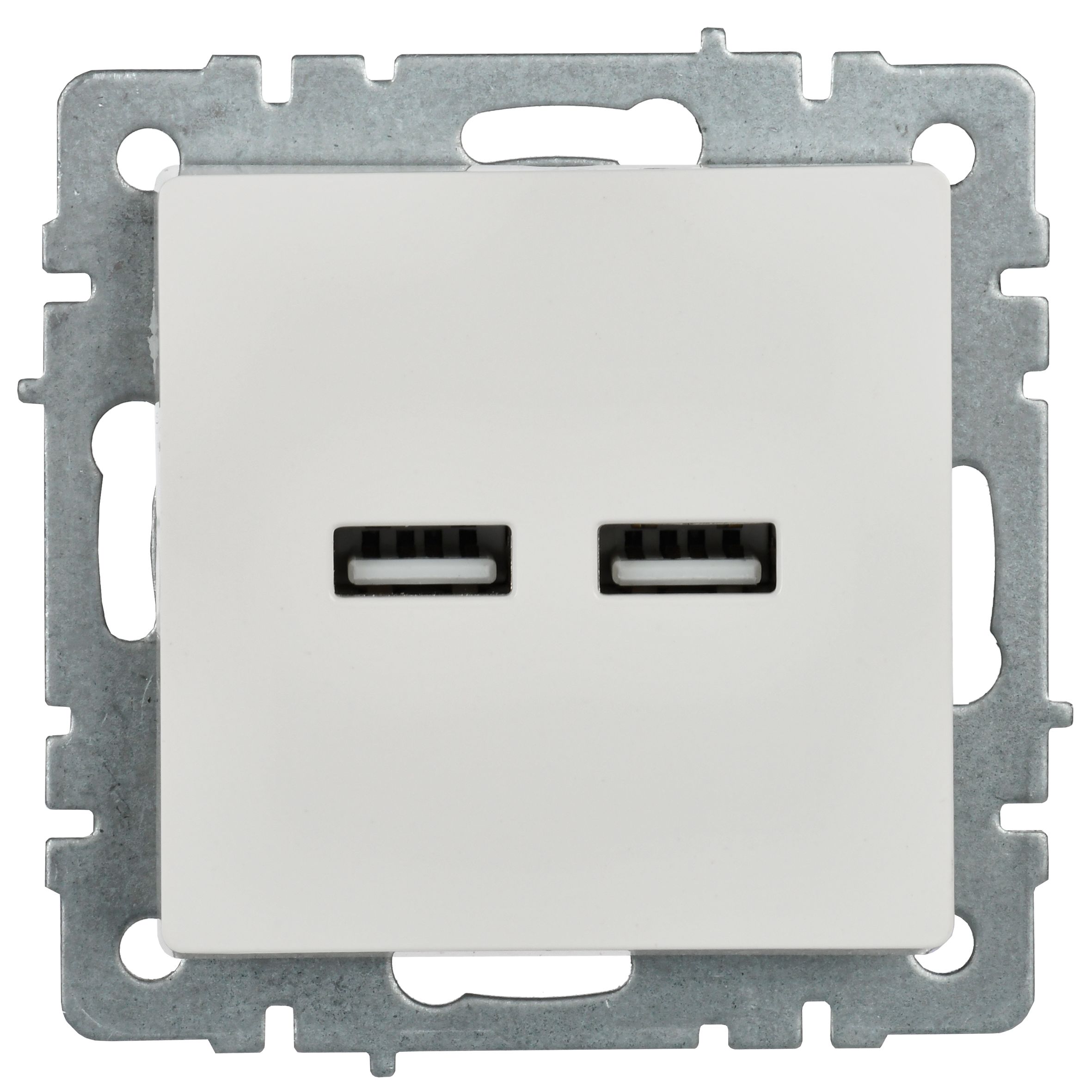             BRITE USB A+A розеткасы 5В 3,1А РЮ10-1-БрБ ақ ИЭК    