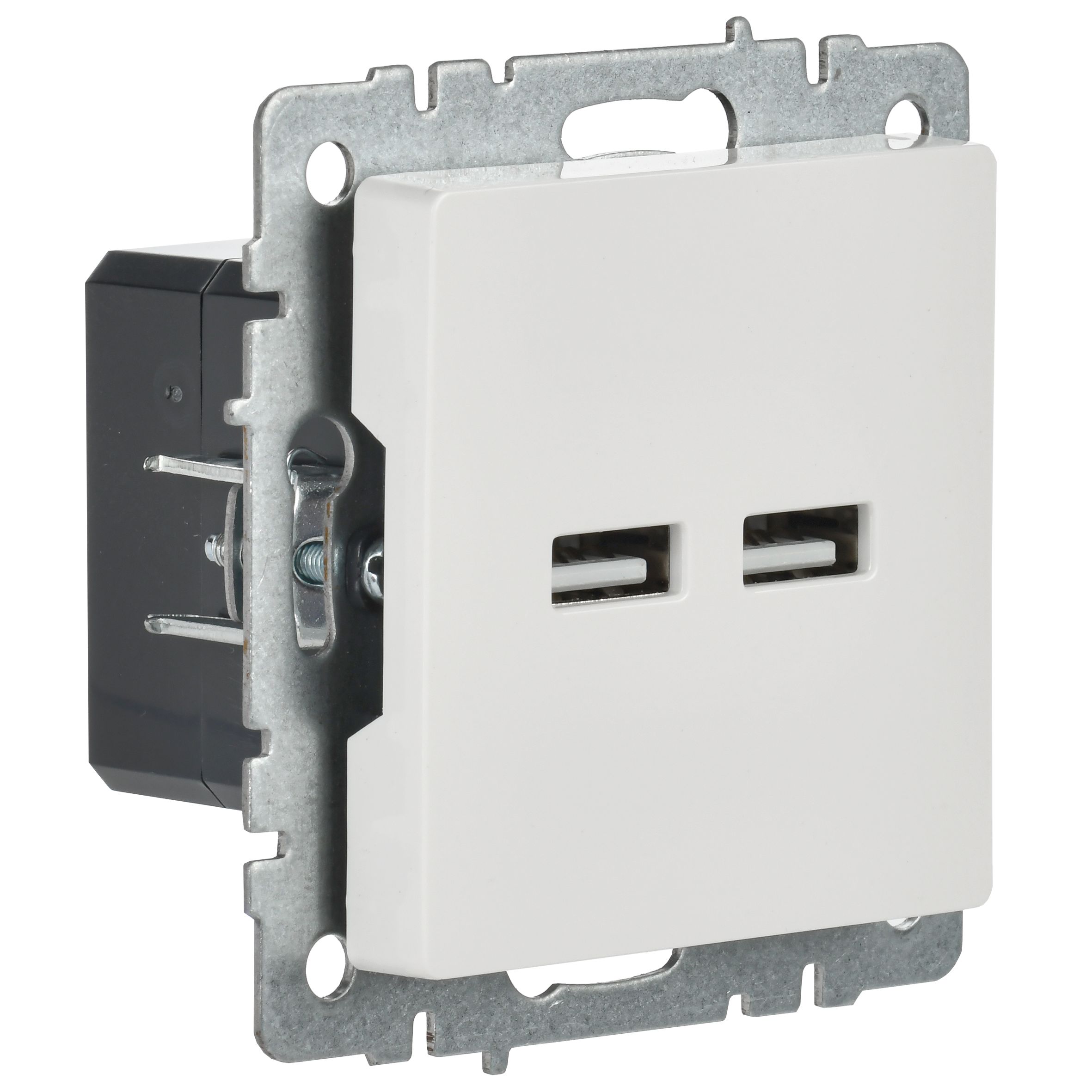            BRITE USB A+A розеткасы 5В 3,1А РЮ10-1-БрБ ақ ИЭК    