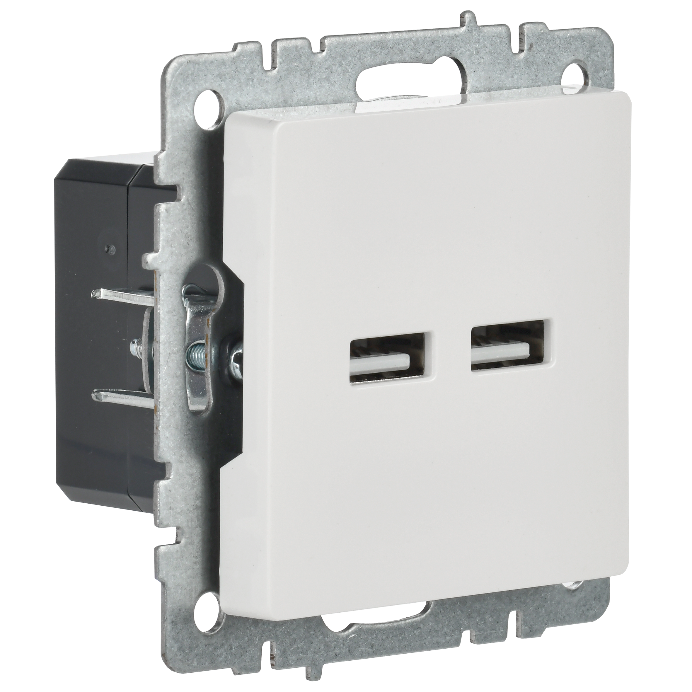            BRITE USB A+A розеткасы 5В 3,1А РЮ10-1-БрБ ақ ИЭК    