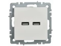             BRITE USB A+A розеткасы 5В 3,1А РЮ10-1-БрБ ақ ИЭК    